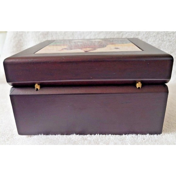 Wine Stopper Set Fat Golfer Wood Box Ceramic Tile Inset W/Box Jennifer Garant - Picture 8 of 12